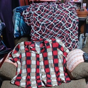 Notations Red and Black Kids Button Down Shirt